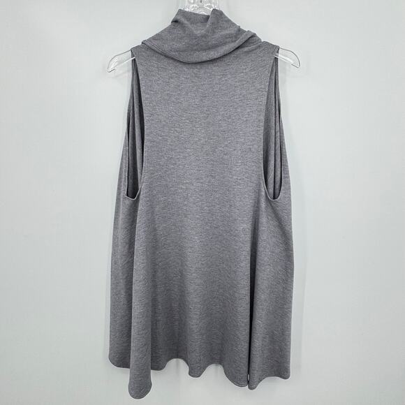 Cut The Frills vest cardigan women's OS open front waterfall wool blend gray - Picture 3 of 5